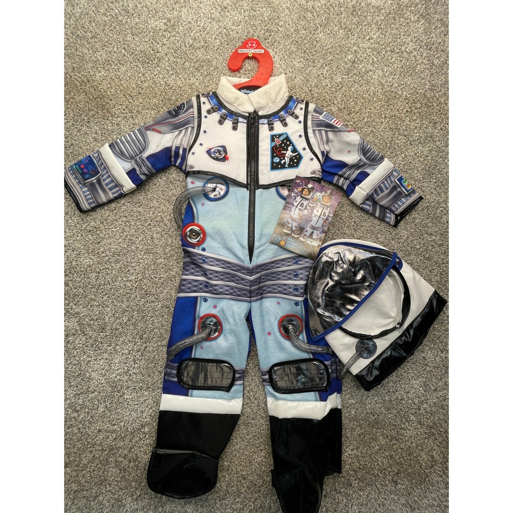 Adventure Factory Astronaut Costume Kids 3-4 Blue NEW Jumpsuit Helmet